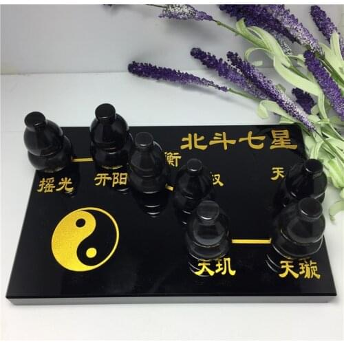 New Natural Black Obsidian Crystal Seven Star Array Great for Meditation Home Fengshui Decoration Chakra Reiki Stone