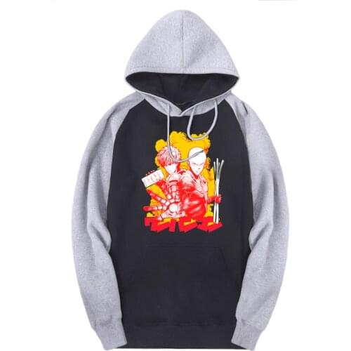 One Punch Solid Mens Sweatshirts Raglan Hooded Fashion Fleece Clothes Fleece Harajuku Hoodies Male Outdoor Punk Supoleron Hombre