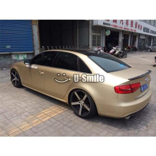 Premium Champagne Gold Satin Matte Metallic Vinyl Wrap Film Sticker Bubble Free Car Styling