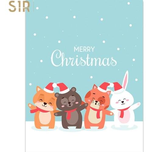 Cartoon Christmas Snowman Childrens Room Christmas Decorative Painting Modern Canvas Painting Canvas Wall Art Room Decoration