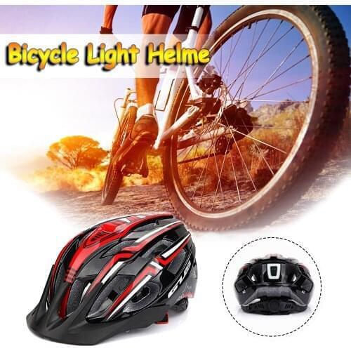 Bike Helmet with Rechargeable USB Light Intergrally-molded Cycling Helmet Mountain Road Bike Helmet Sport Safe Hat for Man
