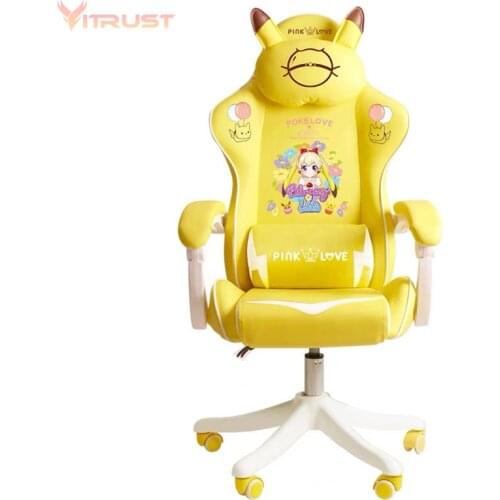 Cute Cartoon Office Chair Cute Yellow Chair for Girls Bedroom Office Live