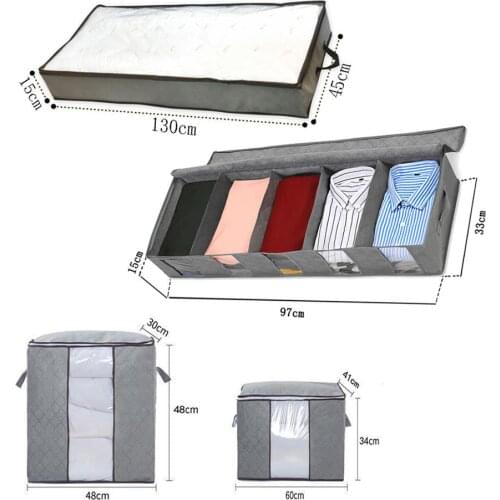 Extra Large Quilt Storage Bag,Dust-Proof And Moisture-Proof Visible Window Storage Box With Lid,Foldable Clothes Storage Box