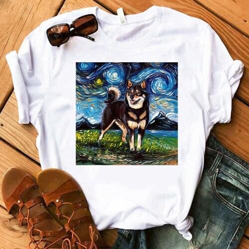2021 New Shiba Inu T-Shirt Summer Women Anime Clothes Aesthetic Harajuku Kawaii Hip Hop Casual Female Fashion Tshirts