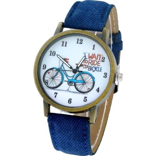 Gnova Platinum Women Watch casual dress wristwatch blue jeans bike PU Leather reloj lady bicecly fashion Geneva style A926