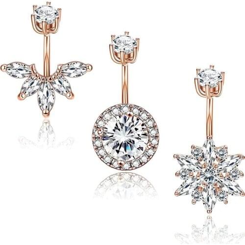 Women Body Jewelry Sexy Rhinestone Dangle Navel Ring Piercings Trend Woman Accessoreis Goth Punk Rave Party Womens Piercing