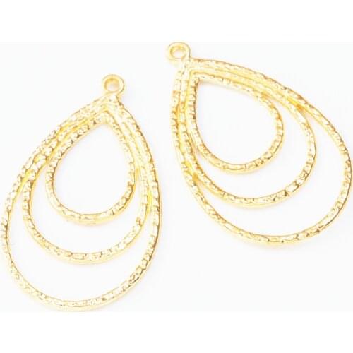 10Pcs 35*21mm Dropwater Charms Metal Alloy Gold Color Drop Waters Connector For Jewelry Making DIY Handmade Findings