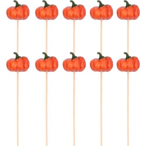 10Pcs Small Pumpkin Shape Bouquet Materials Halloween Pumpkin Topper Party Decoration Accessories handmade decorations