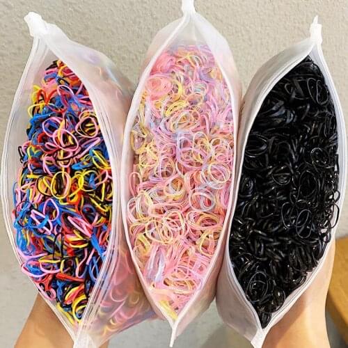 1000Pcs/Pack Girls Colorful Small Disposable Rubber Bands Gum For Ponytail Holder Elastic Hair Bands Fashion Hair Accessories