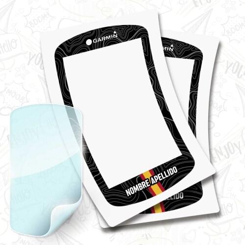 Spain flag type stickers for GARMIN 1030 + customizable BTT bike hydrogel PROTECTOR, 2 PCs