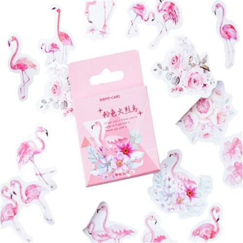 20pack/lot Sweet Pink Flamingos Decorative Scrapbooking Stickers Album Decoration Sticker DIY Dairy Sticker Pack