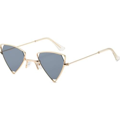 2021 New Punk Style Triangle Sunglasses Women Retro Metal Frame Vintage Eyeglasses UV400 Lunette De Soleil Femme