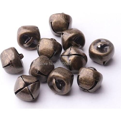 50pcs/lot 11mm Bronze color Christmas Jingle bell Loose Beads DIY Jewelry Christmas Tree Decoration
