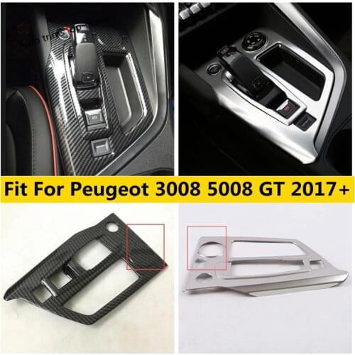 ABS / Stainless Steel Accessories Interior Center Console Gear Panel Frame Cover Trim Decor For Peugeot 3008 5008 GT 2017 - 2021