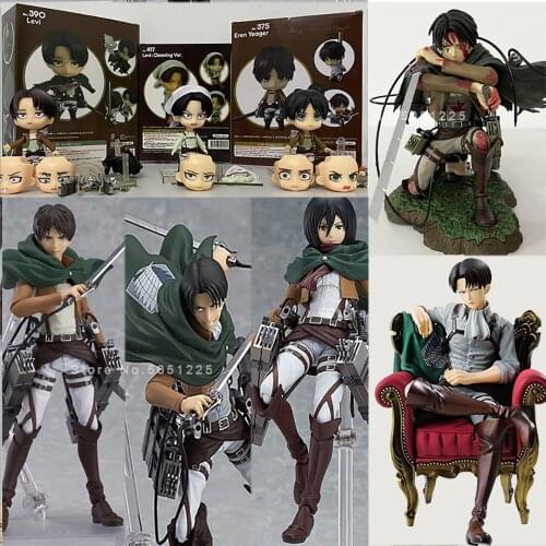 Attack on Titan Figure Artfx J Levi Battle Damage Figma Eren Jaeger Mikasa Ackerman Ackerman Action Figure Toy Doll Gift