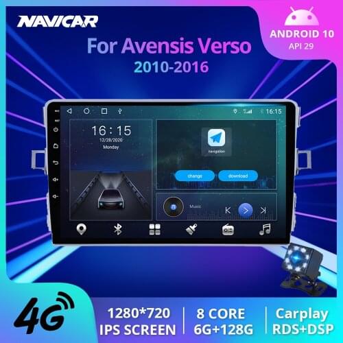 2Din Android10 Car Radio For Toyota Avensis Verso 2010-2016 Stereo Receiver GPS Navigation Auto Radio Car Multimedia Player IGO