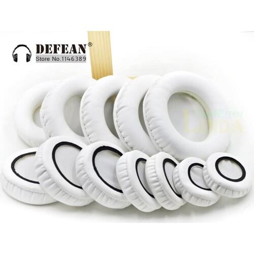 White Cushion ear pads seals pillow foam cover for headphones Full size for all