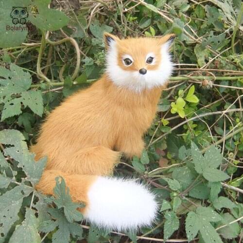 BOLAFYNIA Resin artificial FOX home decoration Toy simulation animal toy adornment for girl gift
