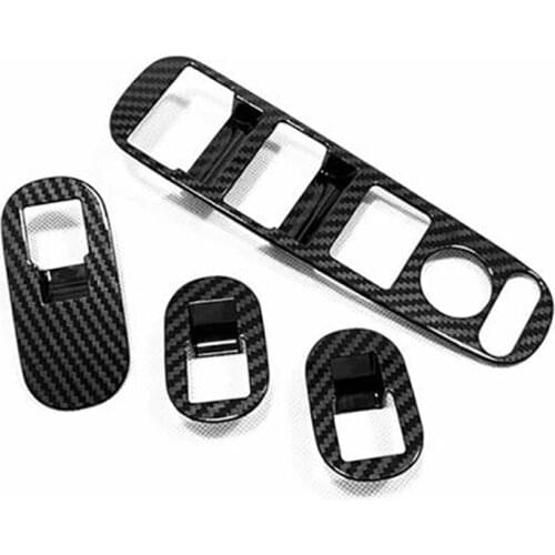 For Honda HRV HR-V VEZEL 2014-2020 Carbon Fiber Door Handle Window Lift Switch Panel Cover Trim Decorator Accessories