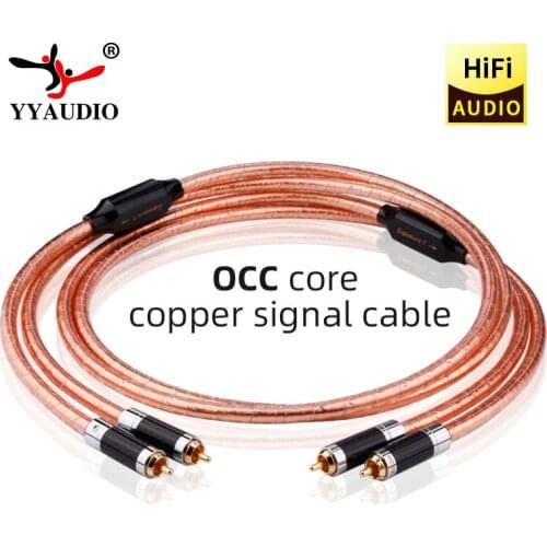 HiFi 99.99997% falt OCC 24K gold Plated Plug connector RCA audio cable DVD CD DAC amplifier Audio cable