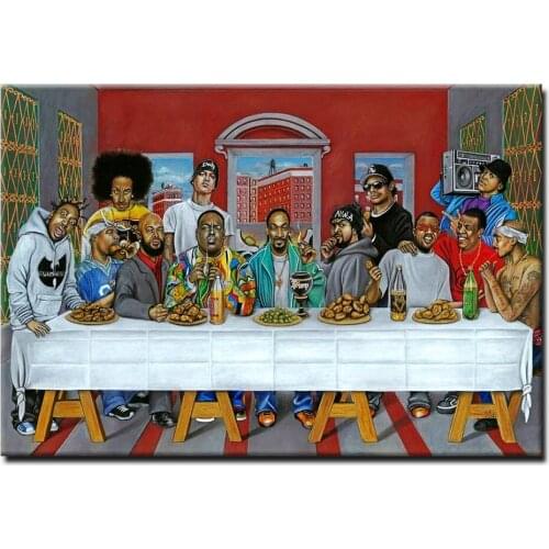 Rapper Star Legend The Last Supper Canvas Posters Hip Hop Music Singer Canvas Painting Pictures Modern Home Bar Wall Decoration