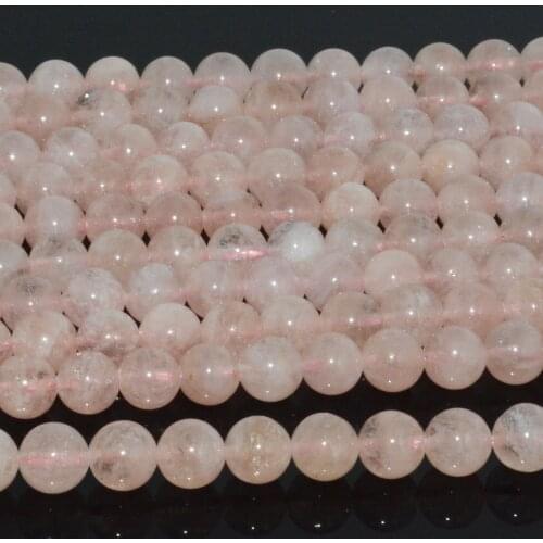 Natural Pink Morganite Loose Round Beads 8mm