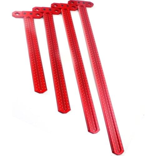 Aluminium Alloy Scribe Hole Positioning Ruler 300-600mm Precision Marking Measuring T-Rule Scriber Ruler Woodworking Tool