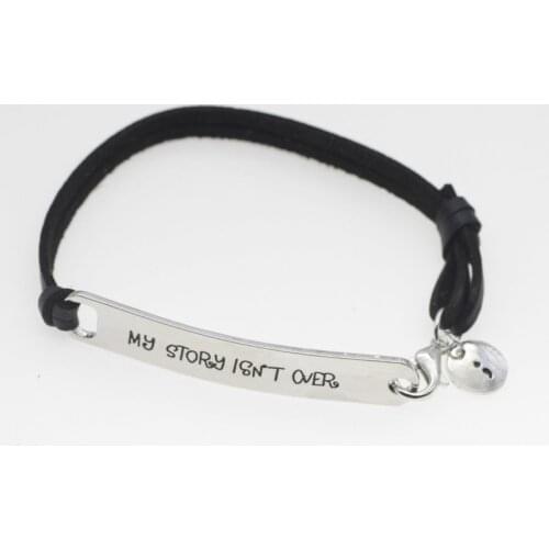 Fashion inspirational semicolon Charm letter Bracelet my story isn't over Jewelry Charm Wristbands B138