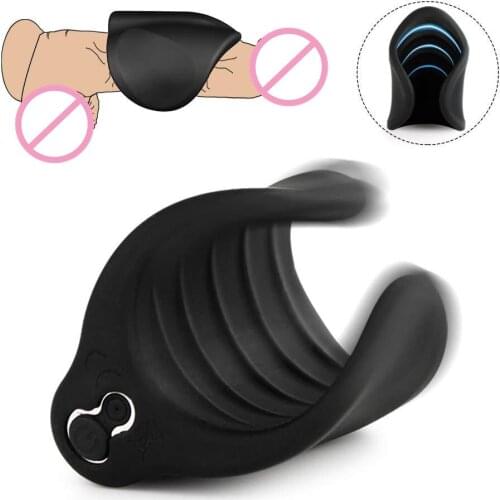 Men Sex Toy Vibration Cock Ring Penis Erotic Masturbation Cup Forced Electric Blowjob Outpost Cup Masturbation Artifact Adult