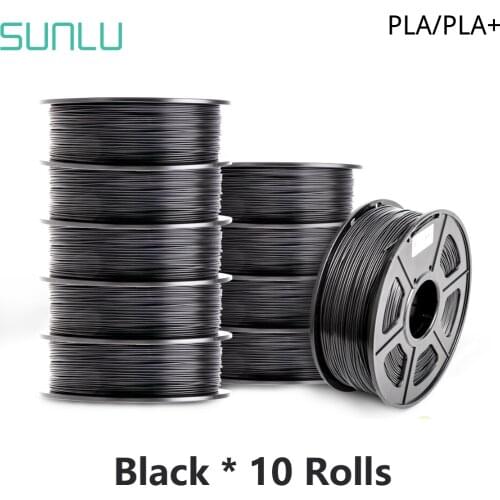 SUNLU PLA PLUS Filament 10KG 3D Printer Filamen pla + 10pcs 5pcs 1KG A Roll 1.75MM -/+ 0.02MM Filament Extruder 3D Pen