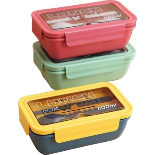 New Japanese Style Wheat Straw Lunch Box Brief Sealing Leak Proof Bento Boxes School Office Portable Food Container