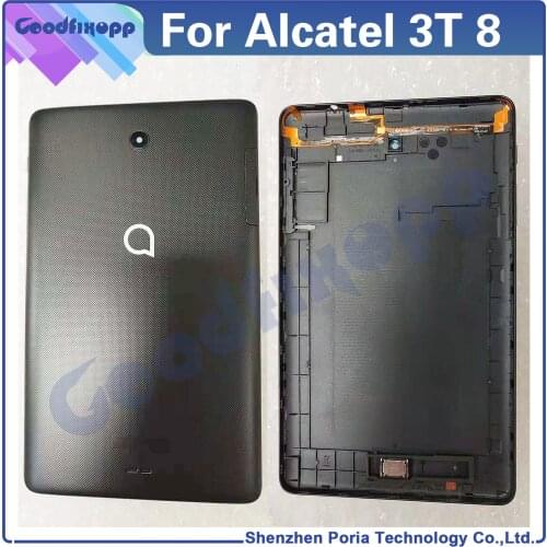 NEW For Alcatel 3T 8 9027Q 9027W 9032X Battery Back Cover Housing Door Rear Case Lid + Camera Glass Lens + Power Volume Buttons