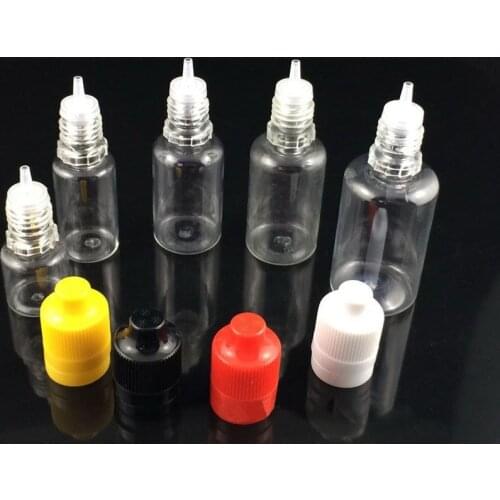 15ml Transparent E Juice Dropper Bottle With Childproof and Tamper Evident Cap 15ml PET Dropper Bottles