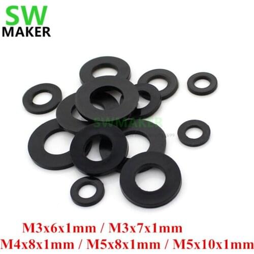 SWMAER 100pcs Nylon Shim Plastic washer 10x5x1mm 5x8x1mm M3 M4 M5 for OpenBuilds OX CNC mini Wheel Kit 3D printer v-wheel parts