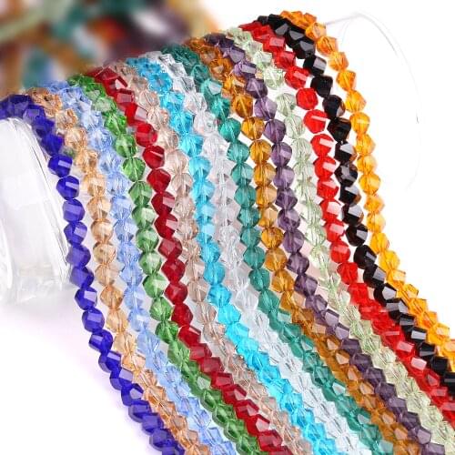 ZHUBI 4/6/8/10/12MM Crystal Glass Loose Twist Beads Spacer Crafts Jewelry Accessories To Make Bracelets Beads For DIY Decoration