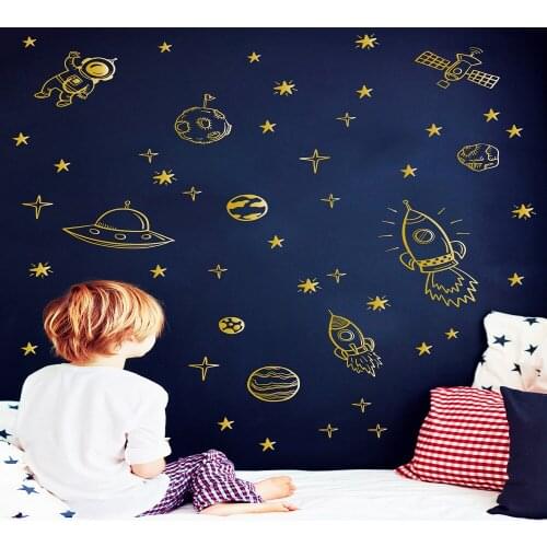 Cool-style UFO Vinyl Decals Wall Stickers Adventure For Kids Babys Rooms Diy House Decoration Wallpaper Sticker Mural