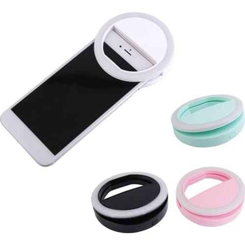 Mobile Phone Clip Selfie LED Auto Flash For Cell Phone Smartphone Round Portable Selfie Flashlight Mini Camera Flashlight