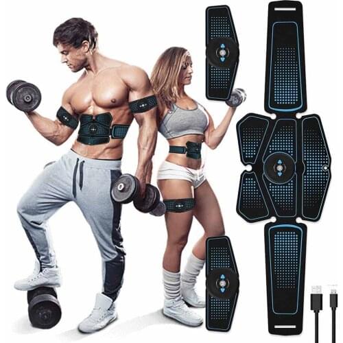 USB Chargeable Electrostimulator ABS Stimulator EMS Abdominal Muscle Stimulator Belt Slimming Bandage Vibration Fitness Massager