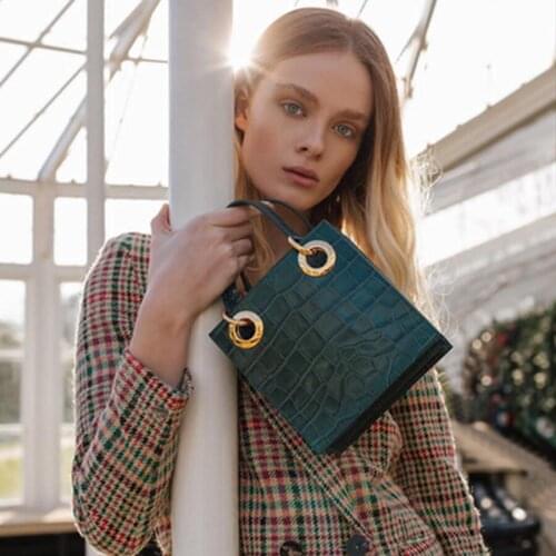 Vintage Crocodile Women Handbags Wild Alligator Shoulder Messenger Bags for Women Casual Pu Leather Lady Clutch Bag Tote A1-57