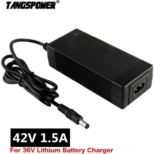 Output 42V 1.5A Lithium Battery Charger Input 100-240V For 10Series 36V Electric scooter e-Bike Charger DC 5.5*2.1 Connector