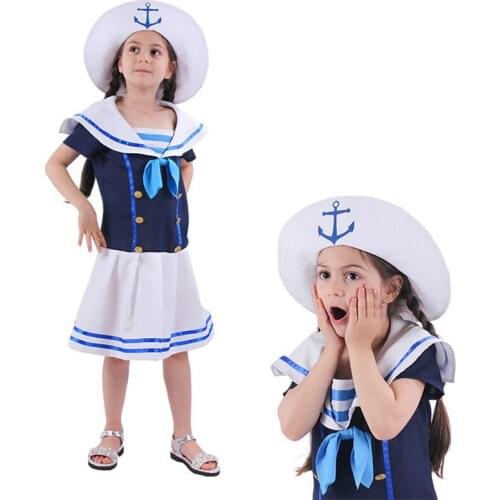 Japanese Kids Sailor Uniform Cosplay Costume Childrens Day Halloween Party Navy Performance School Uniform C46M254
