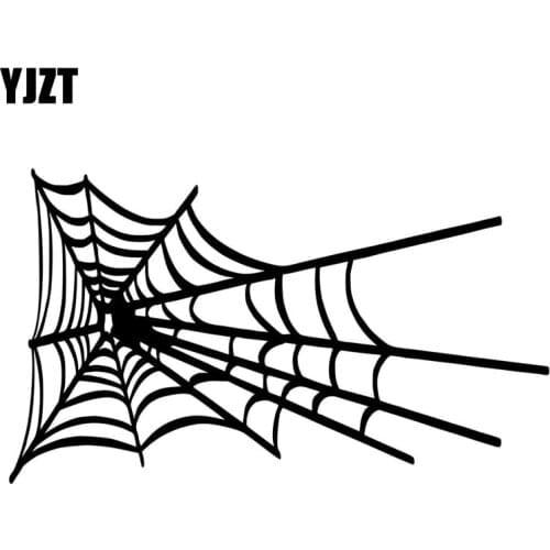 YJZT 18*10.3CM Cartoon SPIDER WEB Vinyl Motorcycle Decal Car Sticker Black/Silver Accessories S8-1300