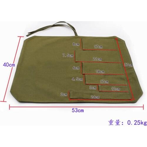 Green Canvas Chefs Bag Roll Carry Case Kitchen Tools Storage Protector