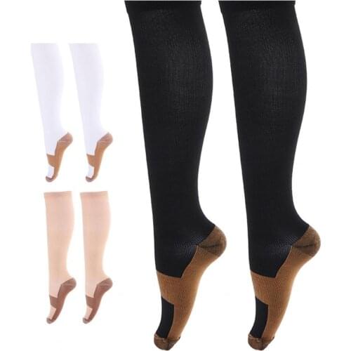 Women Compression Stockings Pressure Nursing Socks Breathable Patchwork Running Compression Stockings Cycling Running Long Socks