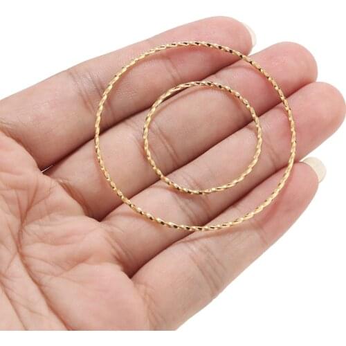 10pcs 30mm/50mm Trendy Gold Geometric Big Round Circle Earrings For Women Fashion Large Hollow DIY Earrings Jewelry Accessories
