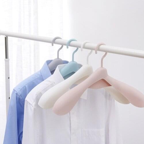 10Pcs Creative Thickening Hangers Multifunction Colorful Plastic Non-Slip Wide Shoulder Clothing Pants Wardrobe Drying Racks