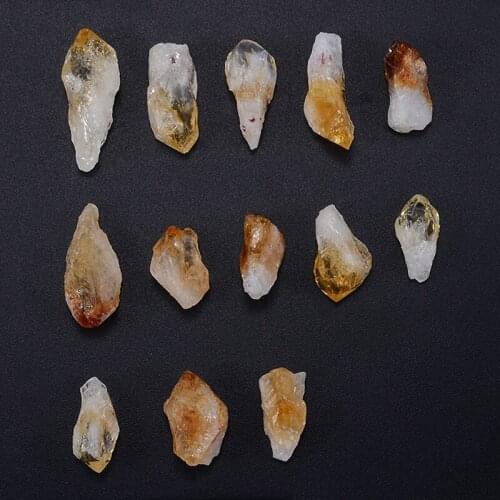 12pcs/lot Yellow Citrine Crystal Brazil Natural Gemstone 15mm-30mm DIY Material for Aquarium Landscape Housing Decor