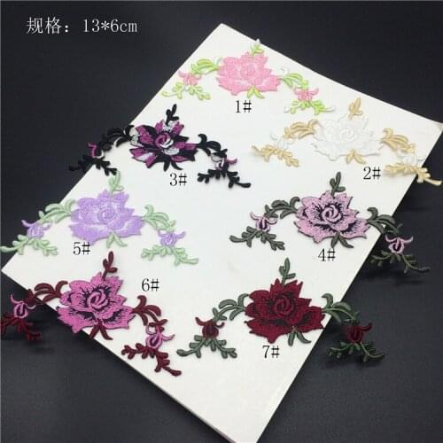 20pcs Blossom Patches For Clothing Embroidered Appliques Flowers DIY Apparel Accessories Patches For Clothing Fabric Badges