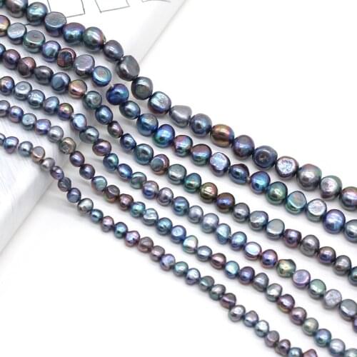 2021 Natural Horizontal Hole Both Sides Light Pearl Black Pearl Making DIY Necklace Bracelet Anklet Jewelry Mother-of-pearl 36cm