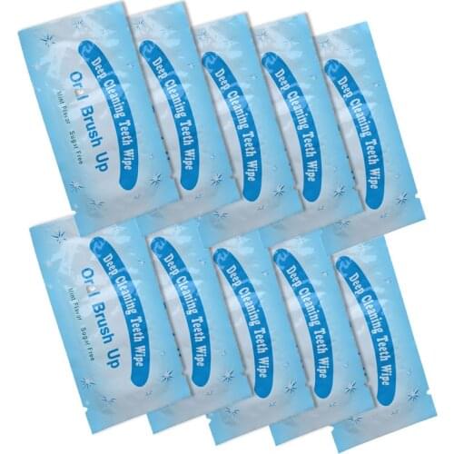 30/50 pieces AZDENT Textured Finger Teeth Wipes Brush Ups Dental Clean Pre/Post Whitening (Pack of 50) Teeth Whitening